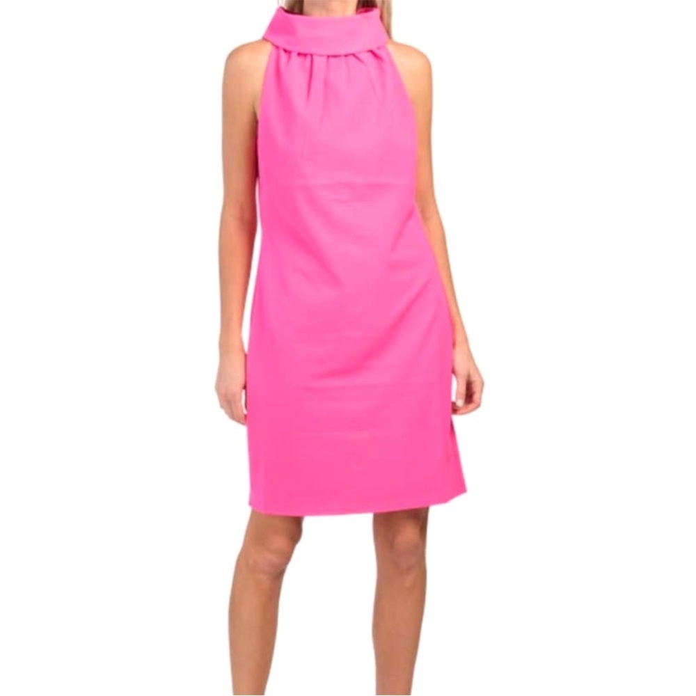 STS Sail to Sable 'Hydra' Shift Dress Hot Pink Cowl Neck L